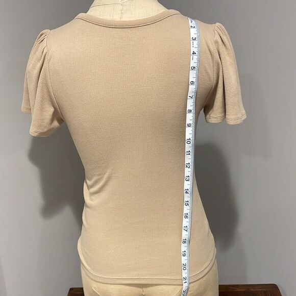 Loft Ribbed Short Sleeve V-Neck Top Size XS Petite - Picture 5 of 9